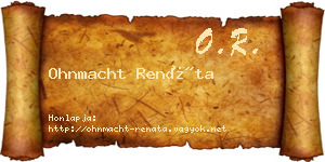Ohnmacht Renáta névjegykártya